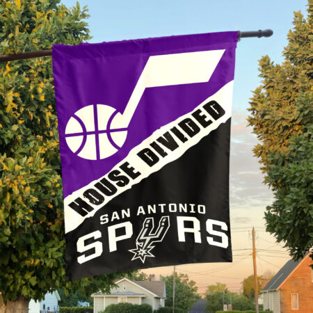Utah vs San Antonio House Divided Flag, NBA House Divided Flag Utah vs San Antonio House Divided Flag, NBA House Divided Flag