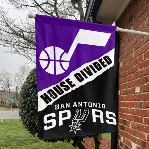 Utah vs San Antonio House Divided Flag, NBA House Divided Flag Utah vs San Antonio House Divided Flag, NBA House Divided Flag