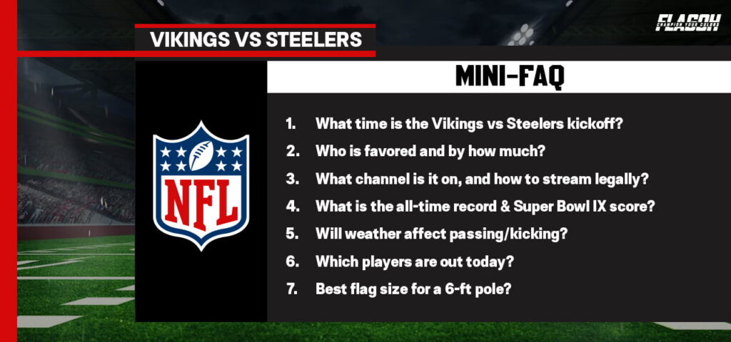 Vikings vs Steelers FAQ