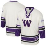 Washington Huskies Colosseum Puck Proud Fashion Hockey Jersey - Cream, Limited Replica Fan Edition