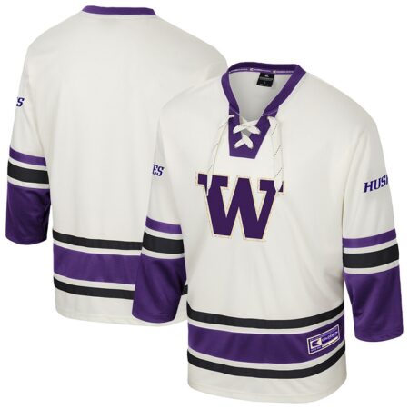 Washington Huskies Colosseum Puck Proud Fashion Hockey Jersey – Cream, Limited Replica Fan Edition