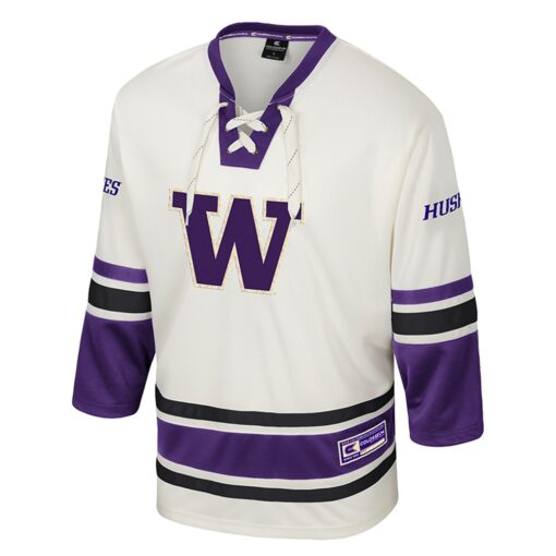 Washington Huskies Colosseum Puck Proud Fashion Hockey Jersey – Cream, Limited Replica Fan Edition