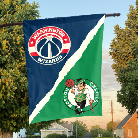 Washington vs Boston House Divided Flag, NBA House Divided Flag Washington vs Boston House Divided Flag, NBA House Divided Flag