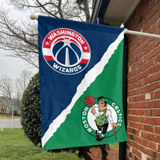 Washington vs Boston House Divided Flag, NBA House Divided Flag Washington vs Boston House Divided Flag, NBA House Divided Flag