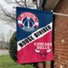 Washington vs Chicago House Divided Flag, NBA House Divided Flag 1 Washington vs Chicago House Divided Flag, NBA House Divided Flag