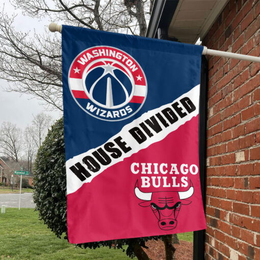Washington vs Chicago House Divided Flag, NBA House Divided Flag Washington vs Chicago House Divided Flag, NBA House Divided Flag