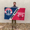 Washington vs Chicago House Divided Flag, NBA House Divided Flag 2 Washington vs Chicago House Divided Flag, NBA House Divided Flag
