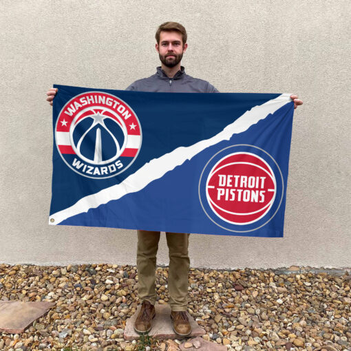 Washington vs Detroit House Divided Flag, NBA House Divided Flag