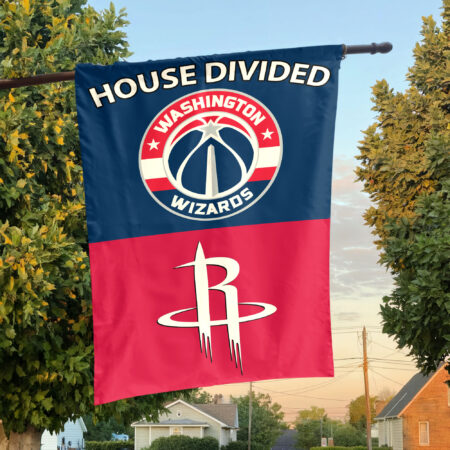 Washington vs Houston House Divided Flag, NBA House Divided Flag Washington vs Houston House Divided Flag, NBA House Divided Flag