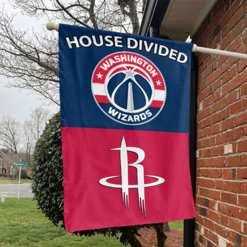 Washington vs Houston House Divided Flag, NBA House Divided Flag Washington vs Houston House Divided Flag, NBA House Divided Flag