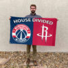 Washington vs Houston House Divided Flag, NBA House Divided Flag 2 Washington vs Houston House Divided Flag, NBA House Divided Flag