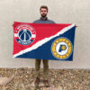 Washington vs Indiana House Divided Flag, NBA House Divided Flag 2 Washington vs Indiana House Divided Flag, NBA House Divided Flag