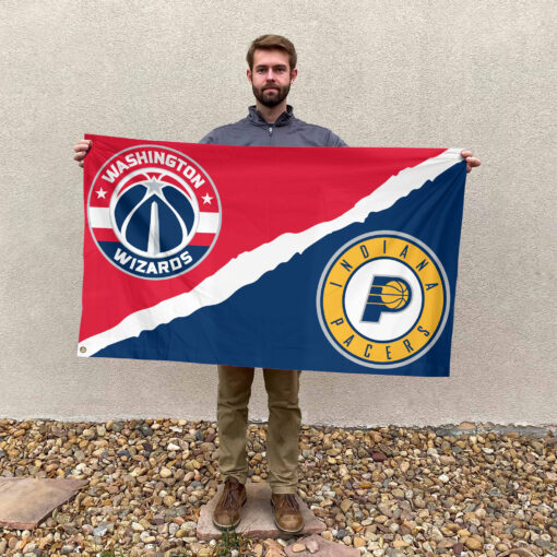Washington vs Indiana House Divided Flag, NBA House Divided Flag Washington vs Indiana House Divided Flag, NBA House Divided Flag