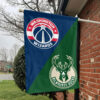 Washington vs Milwaukee House Divided Flag, NBA House Divided Flag 1 Washington vs Milwaukee House Divided Flag, NBA House Divided Flag