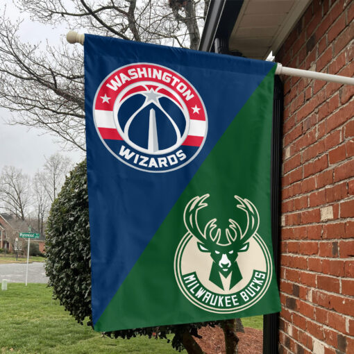 Washington vs Milwaukee House Divided Flag, NBA House Divided Flag Washington vs Milwaukee House Divided Flag, NBA House Divided Flag