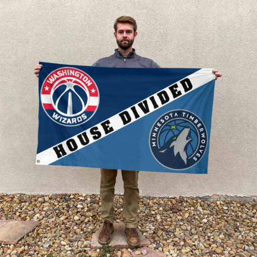 Washington vs Minnesota House Divided Flag, NBA House Divided Flag Washington vs Minnesota House Divided Flag, NBA House Divided Flag
