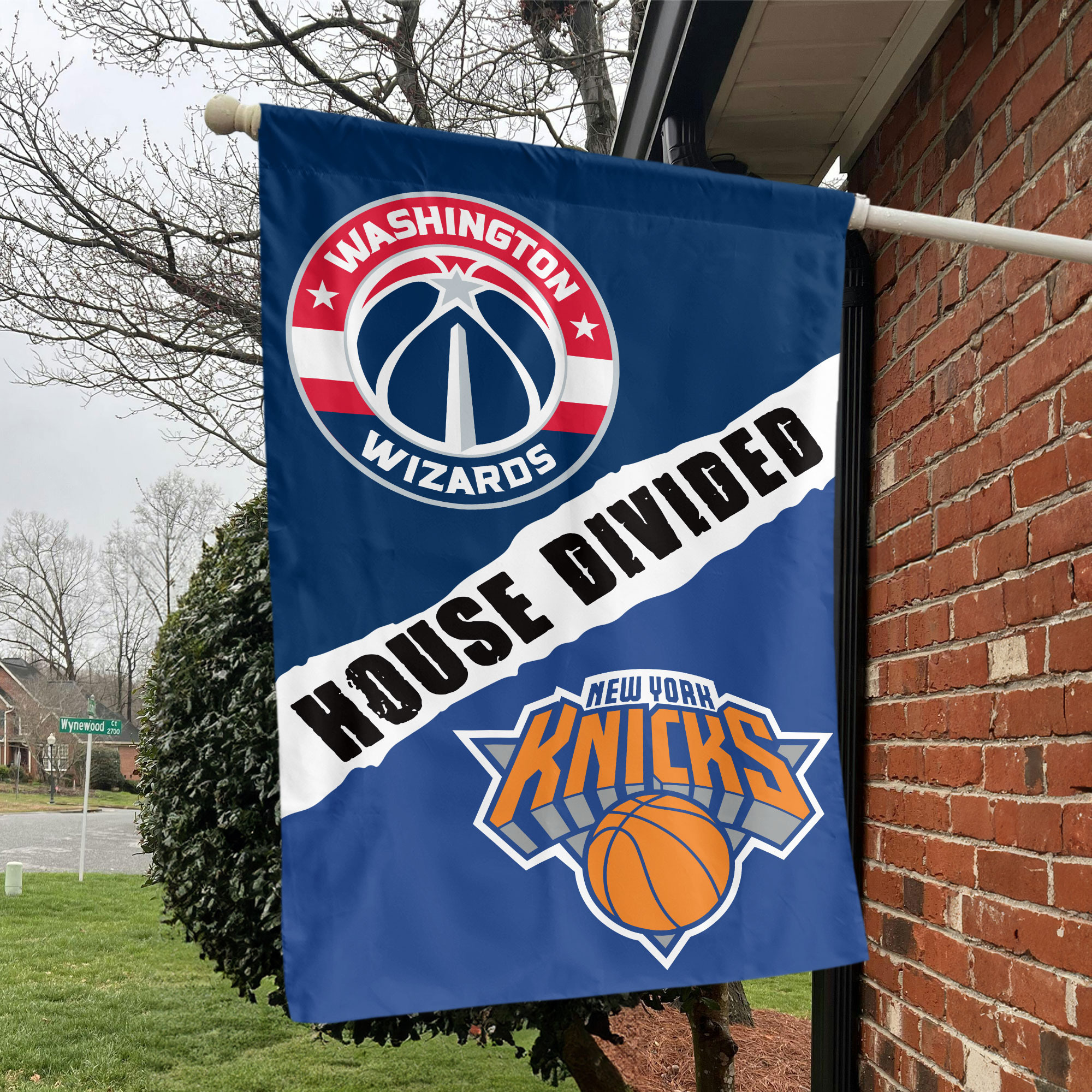 Washington vs New York House Divided Flag, NBA House Divided Flag Washington vs New York House Divided Flag, NBA House Divided Flag