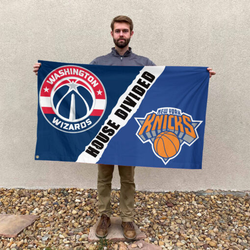 Washington vs New York House Divided Flag, NBA House Divided Flag Washington vs New York House Divided Flag, NBA House Divided Flag