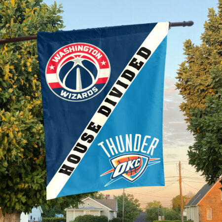 Washington vs Oklahoma City House Divided Flag, NBA House Divided Flag Washington vs Oklahoma City House Divided Flag, NBA House Divided Flag