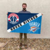 Washington vs Oklahoma City House Divided Flag, NBA House Divided Flag 2 Washington vs Oklahoma City House Divided Flag, NBA House Divided Flag