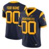 West Virginia Mountaineers Custom Football Game Jersey - Navy, Limited Replica Fan Edition