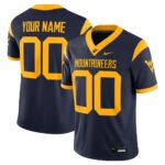 West Virginia Mountaineers  Custom Football Game Jersey - Navy, Limited Replica Fan Edition