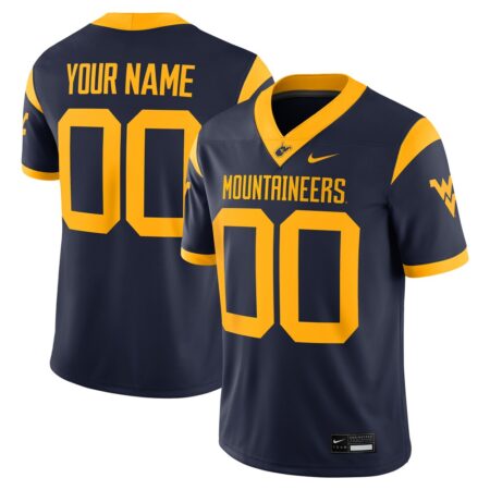 West Virginia Mountaineers  Custom Football Game Jersey – Navy, Limited Replica Fan Edition