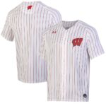 Wisconsin Badgers Under Armour Womens Full-Button Replica Softball Jersey - WhiteRed, Limited Replica Fan Edition