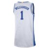 Zion Williamson Duke Blue Devils Nike Limited Basketball Jersey - White, Limited Replica Fan Edition