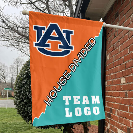Auburn Tigers vs Custom Team House Divided Flag, College Custom Flag Auburn Tigers vs Custom Team House Divided Flag, College Custom Flag
