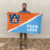 Auburn Tigers vs Custom Team House Divided Flag, Custom College Flag 2 Auburn Tigers vs Custom Team House Divided Flag, Custom College Flag