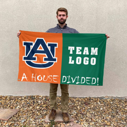 Auburn Tigers vs Custom Team House Divided Flag, Custom House Flag