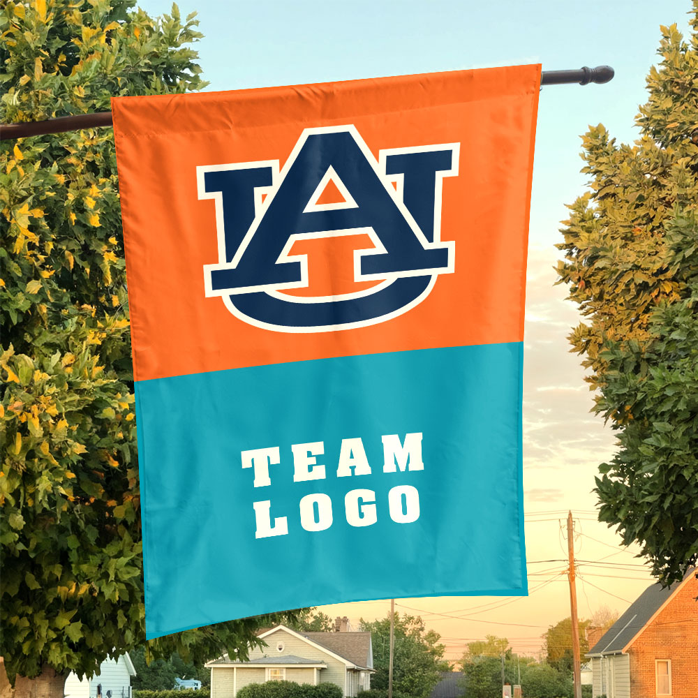 Auburn Tigers vs Custom Team House Divided Flag, Custom NCAA Flag Auburn Tigers vs Custom Team House Divided Flag, Custom NCAA Flag