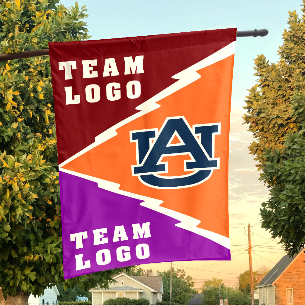 Auburn Tigers vs Custom Team House Divided Flag, Custom Spirit Flag Auburn Tigers vs Custom Team House Divided Flag, Custom Spirit Flag