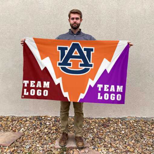 Auburn Tigers vs Custom Team House Divided Flag, Custom Spirit Flag Auburn Tigers vs Custom Team House Divided Flag, Custom Spirit Flag