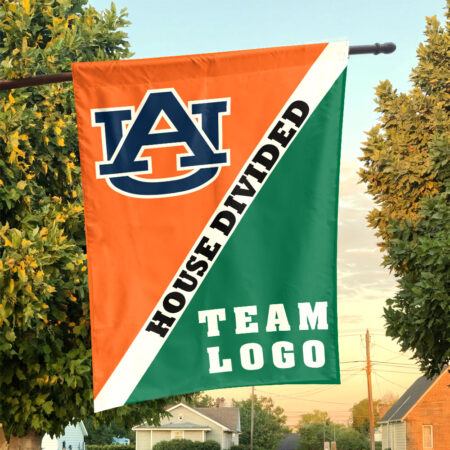 Auburn Tigers vs Custom Team House Divided Flag, Custom Split Flag