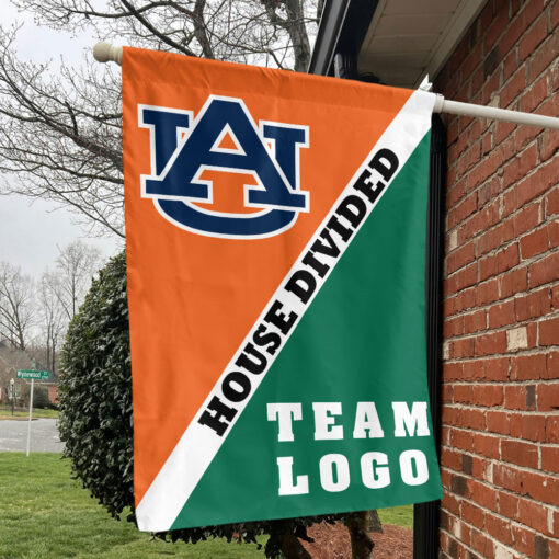 Auburn Tigers vs Custom Team House Divided Flag, Custom Split Flag Auburn Tigers vs Custom Team House Divided Flag, Custom Split Flag