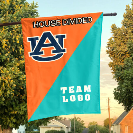 Auburn Tigers vs Custom Team House Divided Flag, Custom Team Flag