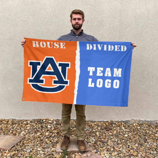 Auburn Tigers vs Custom Team House Divided Flag, NCAA College Flag Auburn Tigers vs Custom Team House Divided Flag, NCAA College Flag