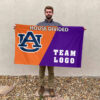 Auburn Tigers vs Custom Team House Divided Flag, NCAA Custom Flag 2 Auburn Tigers vs Custom Team House Divided Flag, NCAA Custom Flag
