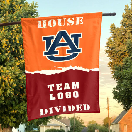 Auburn Tigers vs Custom Team House Divided Flag, NCAA House Flag