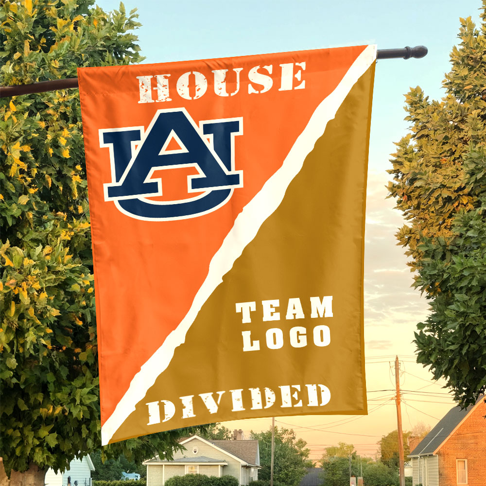 Auburn Tigers vs Custom Team House Divided Flag, NCAA Rivalry Flag Auburn Tigers vs Custom Team House Divided Flag, NCAA Rivalry Flag
