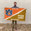 Auburn Tigers vs Custom Team House Divided Flag, NCAA Rivalry Flag 2 Auburn Tigers vs Custom Team House Divided Flag, NCAA Rivalry Flag