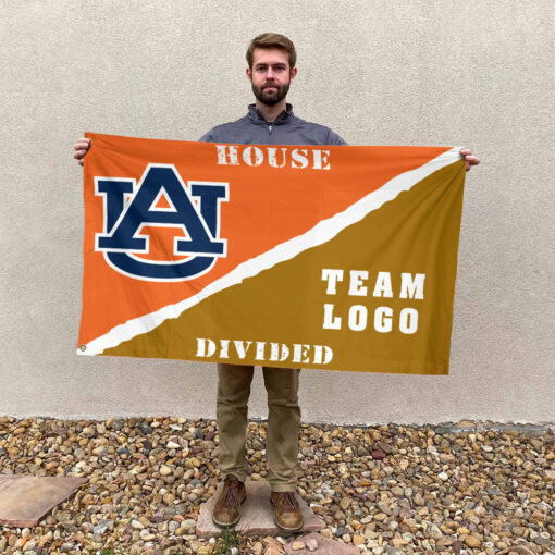Auburn Tigers vs Custom Team House Divided Flag, NCAA Rivalry Flag Auburn Tigers vs Custom Team House Divided Flag, NCAA Rivalry Flag