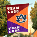 Auburn Tigers vs Custom Team House Divided Flag, NCAA Spirit Flag