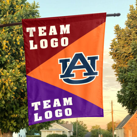 Auburn Tigers vs Custom Team House Divided Flag, NCAA Spirit Flag