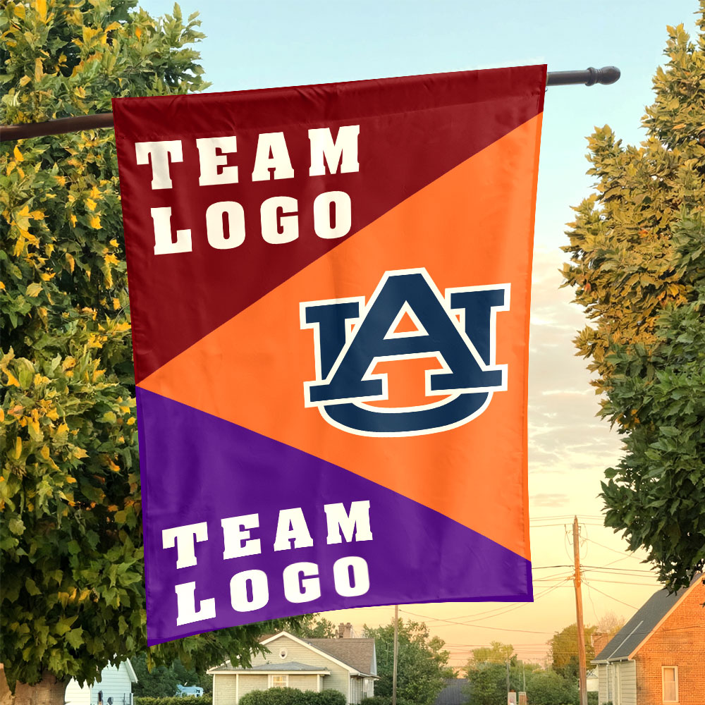 Auburn Tigers vs Custom Team House Divided Flag, NCAA Spirit Flag Auburn Tigers vs Custom Team House Divided Flag, NCAA Spirit Flag