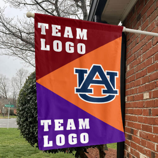 Auburn Tigers vs Custom Team House Divided Flag, NCAA Spirit Flag Auburn Tigers vs Custom Team House Divided Flag, NCAA Spirit Flag