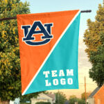 Auburn Tigers vs Custom Team House Divided Flag, NCAA Split Flag