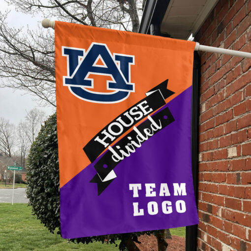 Auburn Tigers vs Custom Team House Divided Flag, NCAA Team Flag Auburn Tigers vs Custom Team House Divided Flag, NCAA Team Flag